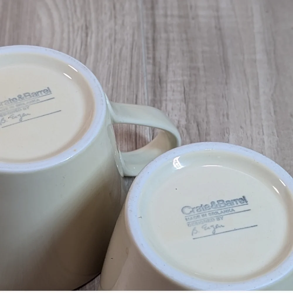 Crate & Barrel Coffee Mugs Cream Neutral Classic Minimalist (2)